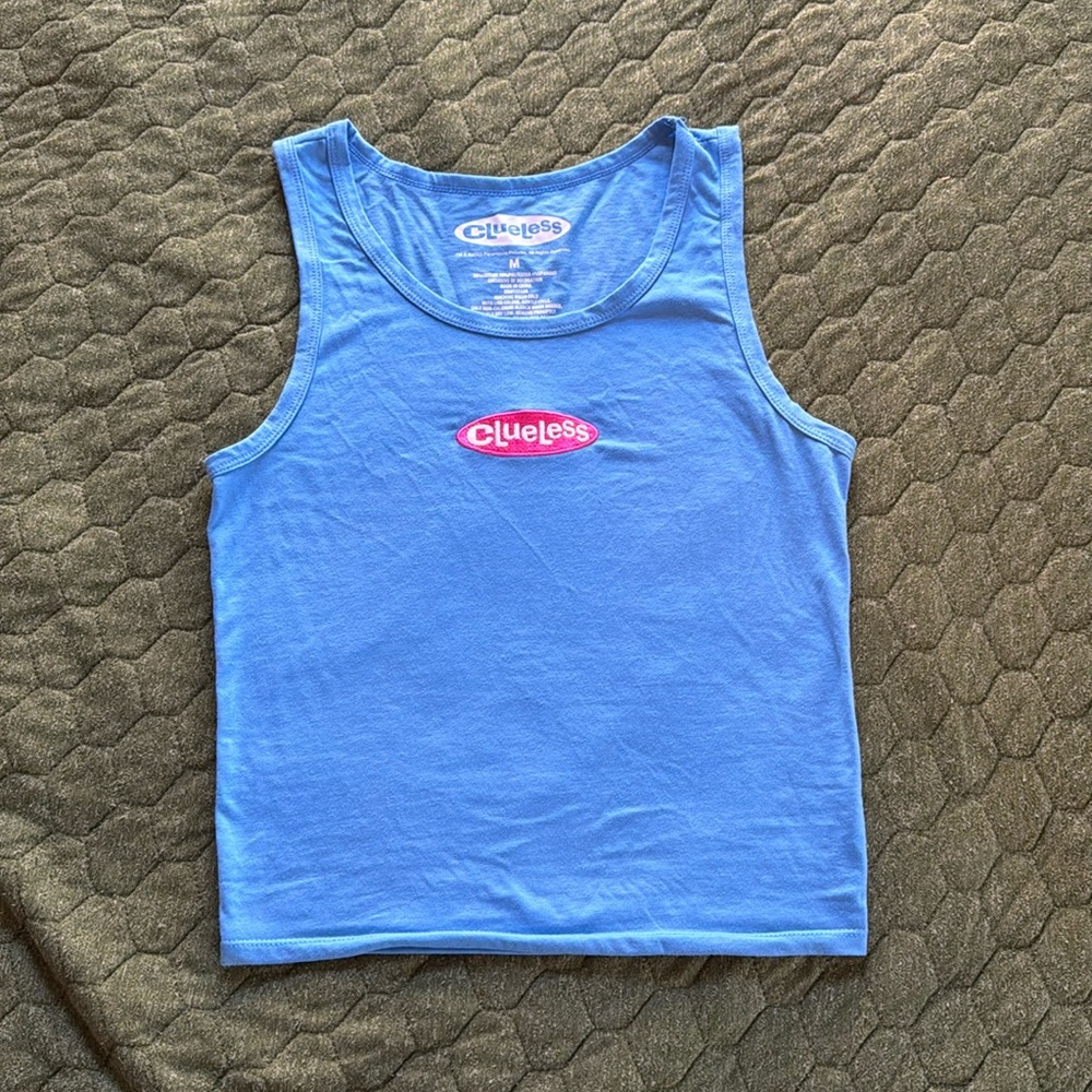 Clueless Embroidered Cropped Tank Top